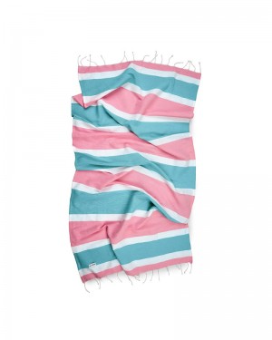 Essere- Telo Mare Guy Laroche - Rosa/verde acqua | Bioeco-shop.it