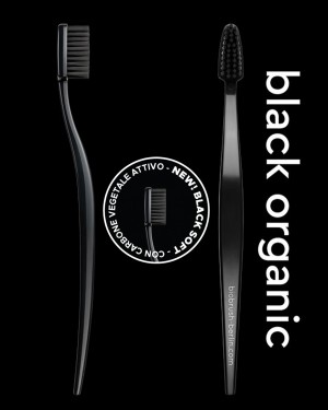 BioBrush Berlin Spazzolino da Denti per Adulti in Bioplastica Nero Soft