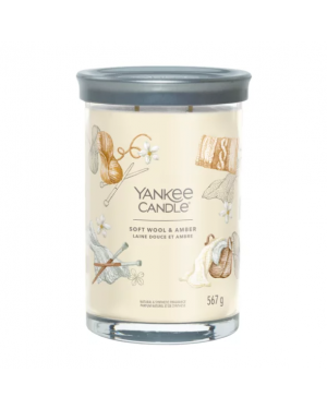 Yankee Candle Candela Profumata Signature Tumbler grande Soft Wool & Amber 